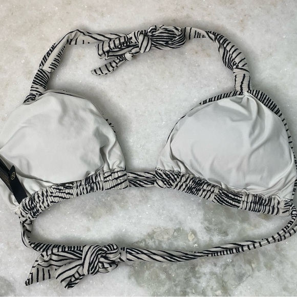 VIX Paula Hermanny bikini top only sz D halter black and white - Picture 4 of 6
